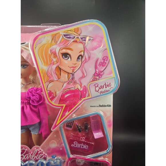 Barbie Dream Besties Malibu Doll with Accessories Hair Dryer and Makeup Toy - Picture 4 of 10